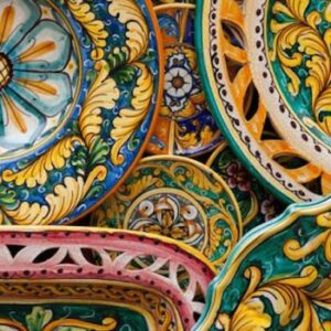 Italian and pottery in Taormina
