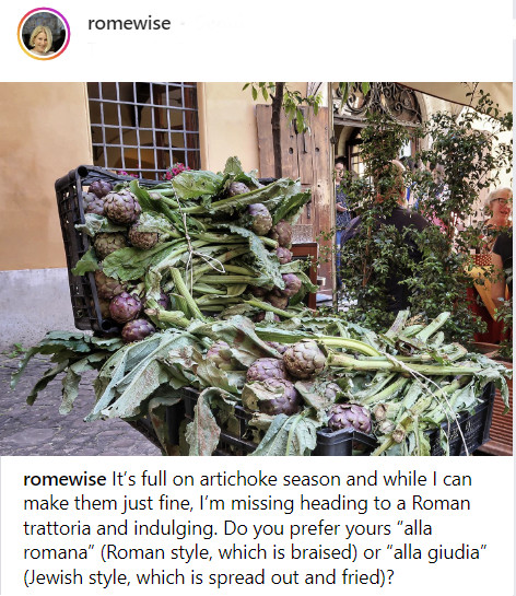 italian course in rome artichokes season